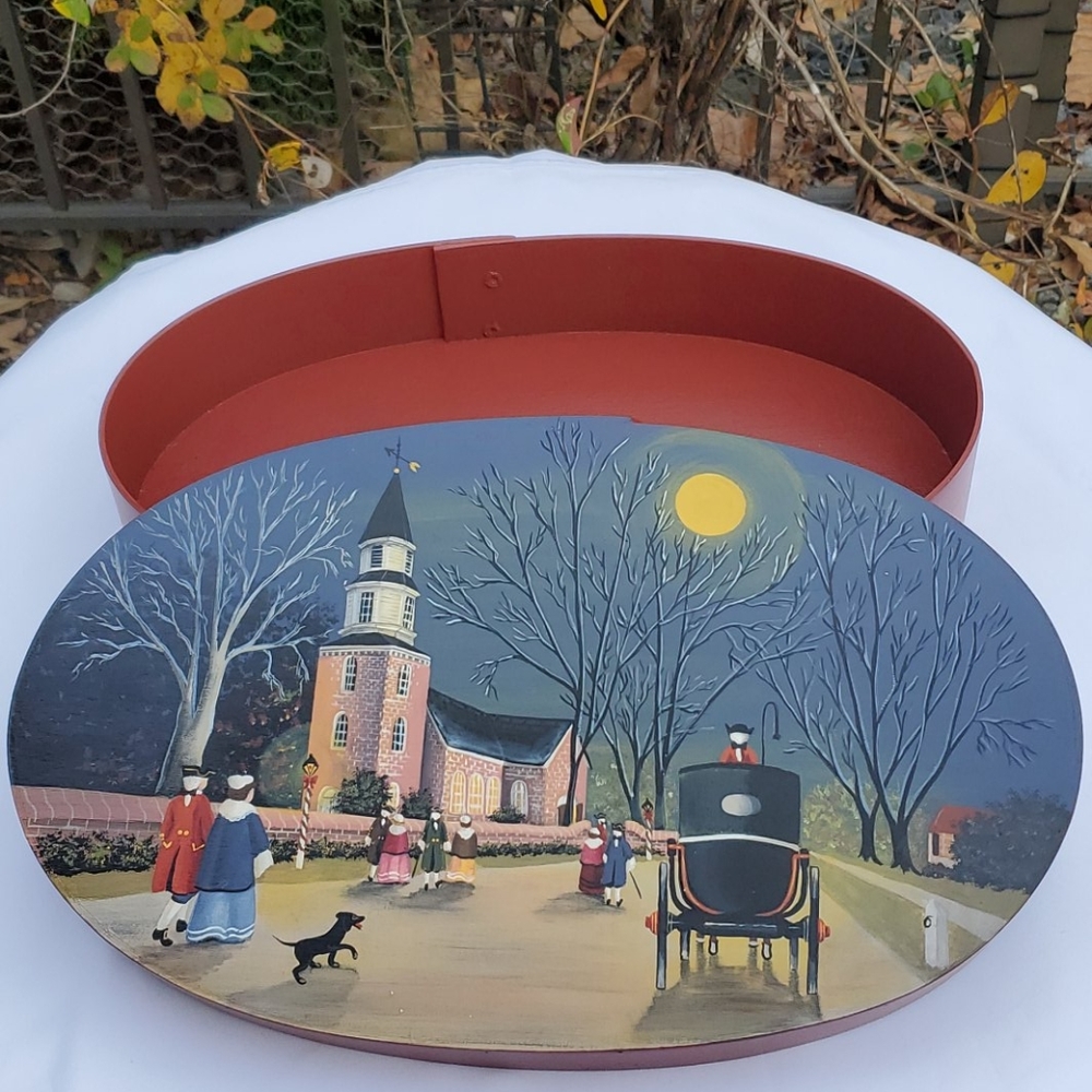 Handmade Bentwood Shaker Oval Box Christmas - Picture 8 of 16